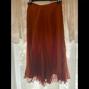 WDNY Silk boho midi skirt